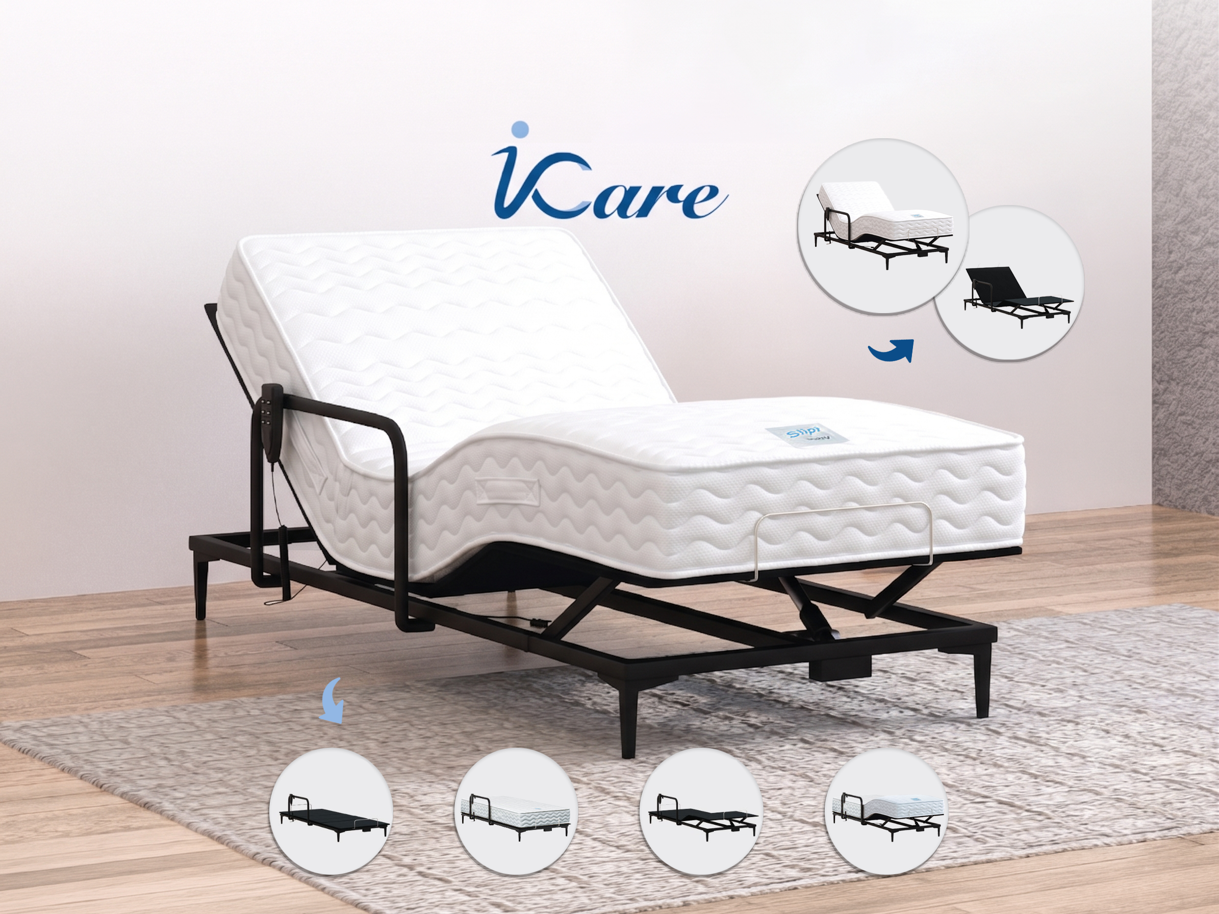 מיטת icare חשמלית עם מזרן פרפקטו לטקס